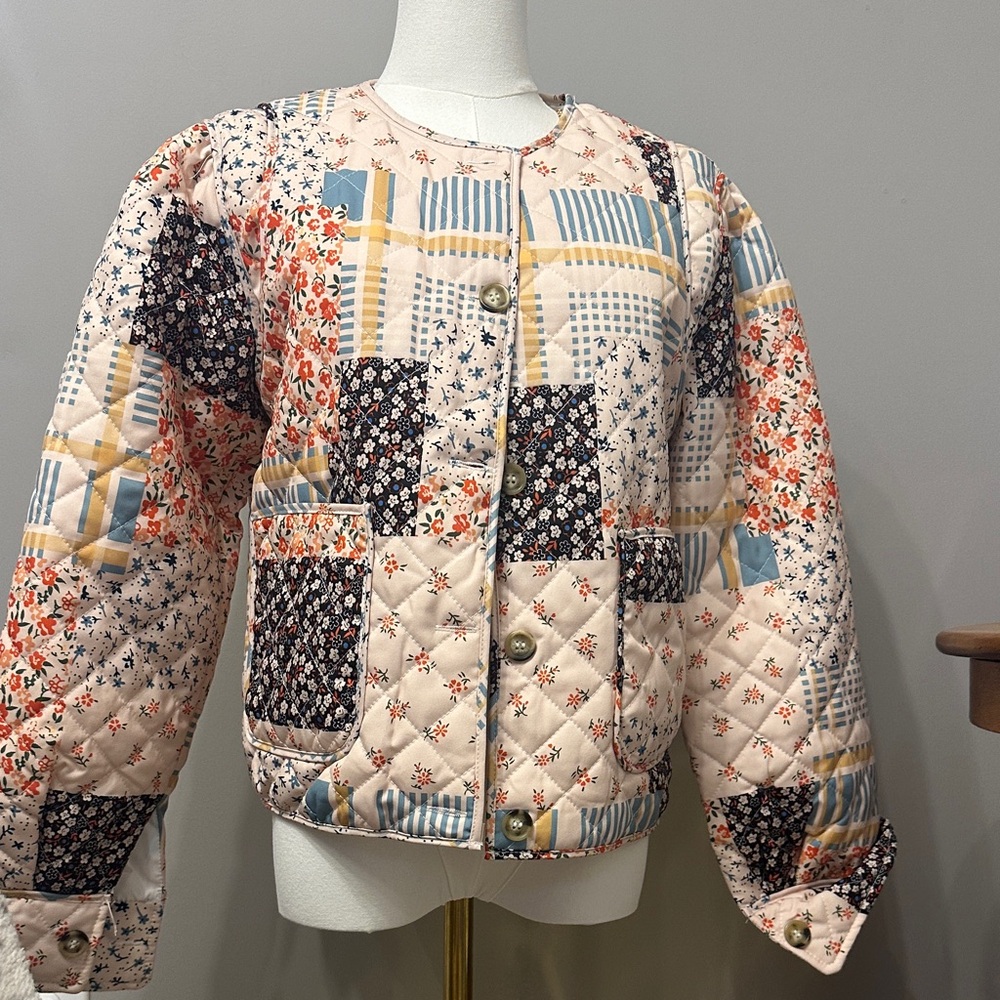 Patchwork Quilted Jacket - Multicolor - image 1